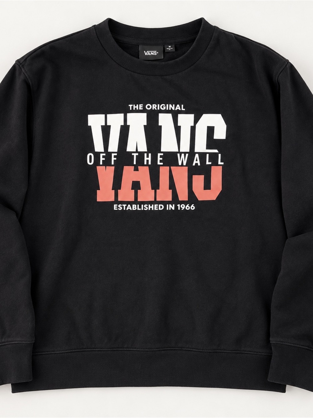 Vans Off The Wall Graphic Crewneck Sweatshirt Black Medium Skate Streetwear